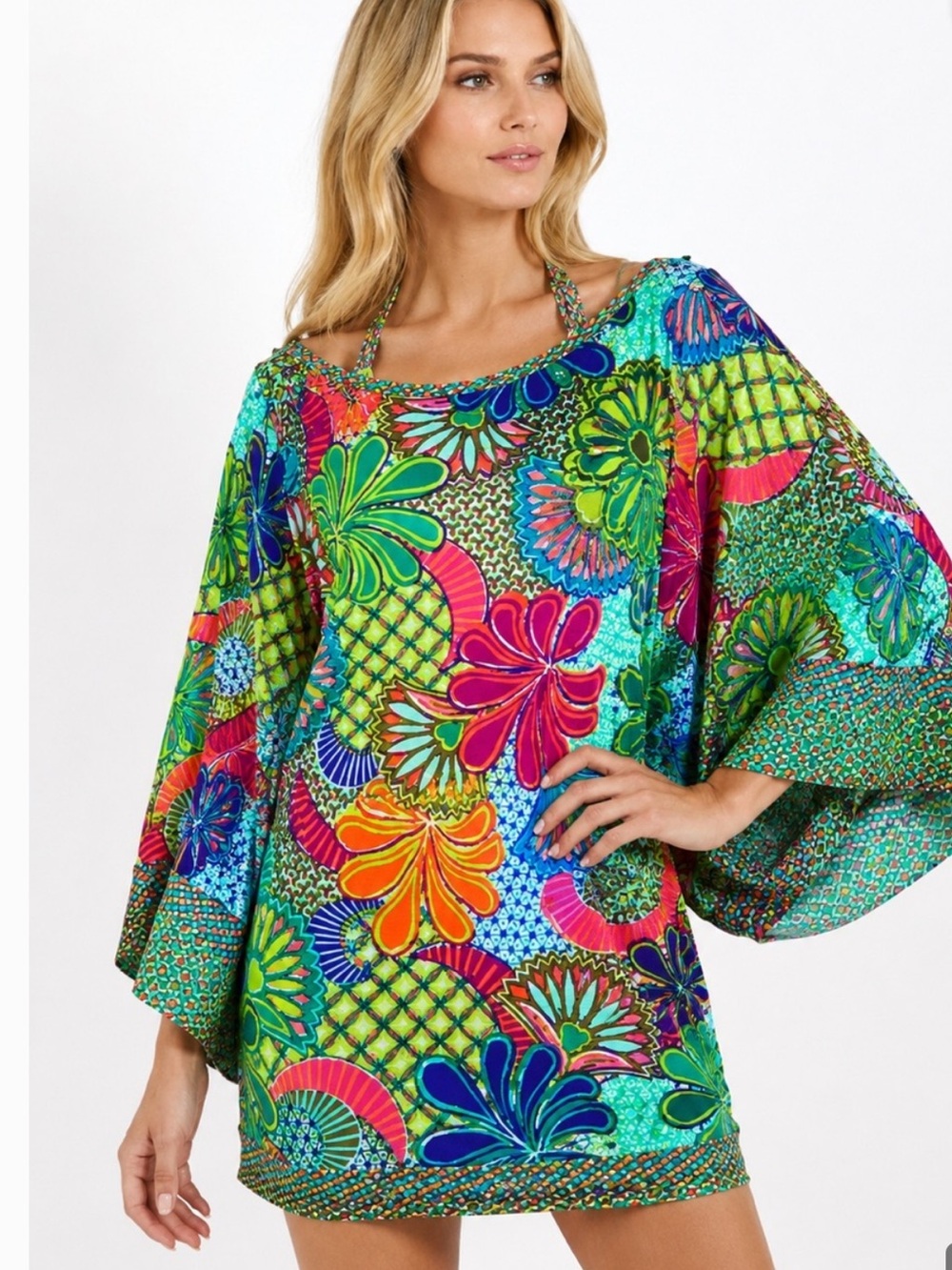 Trina Turk Zanzibar Swim Cover Tunic Dress S Coastalcore Resortwear